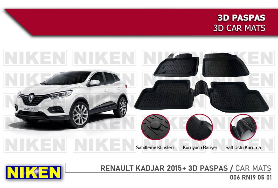 RENAULT KADJAR 2015- 3D PASPAS