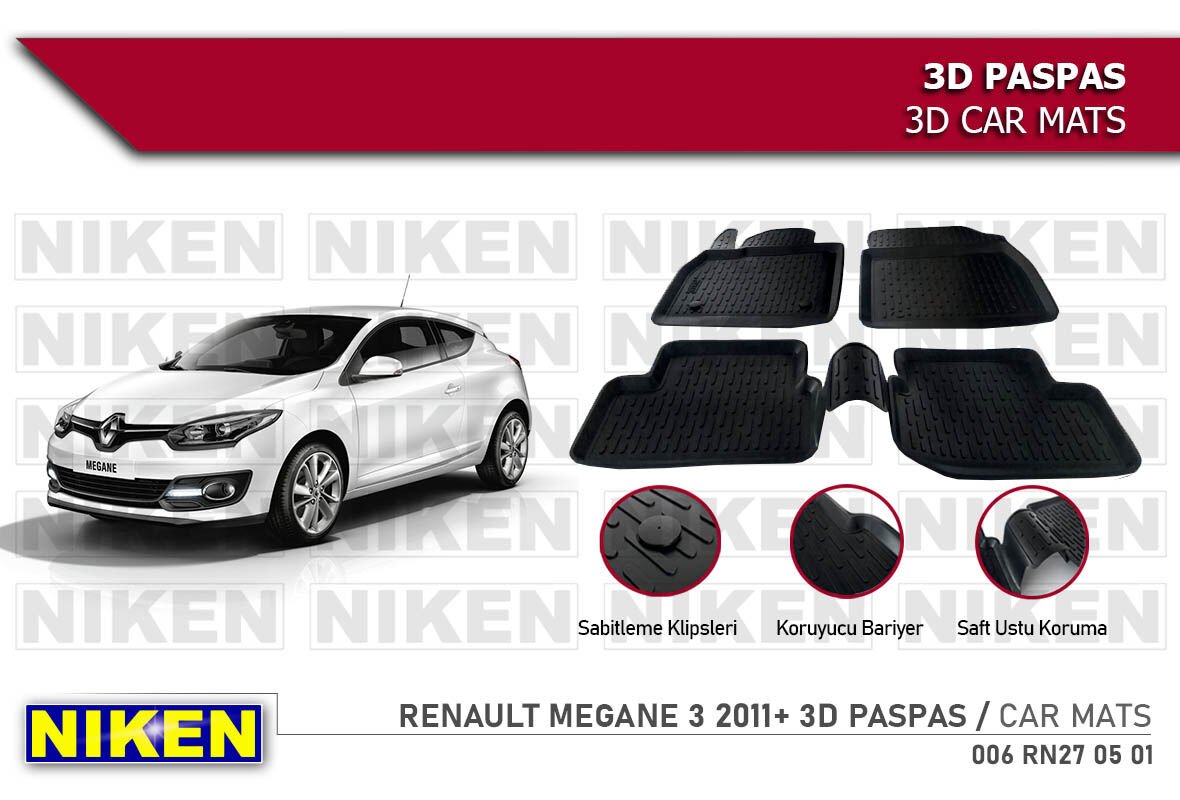 RENAULT MEGANE 3 2011- 3D PASPAS