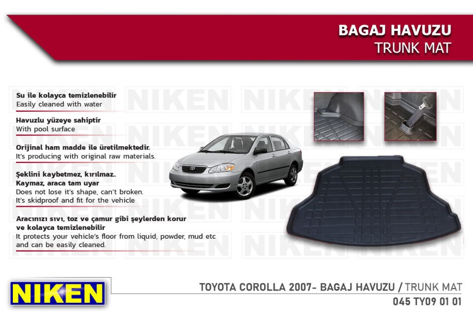 TOYOTA COROLLA 2007-2013 BAGAJ HAVUZU