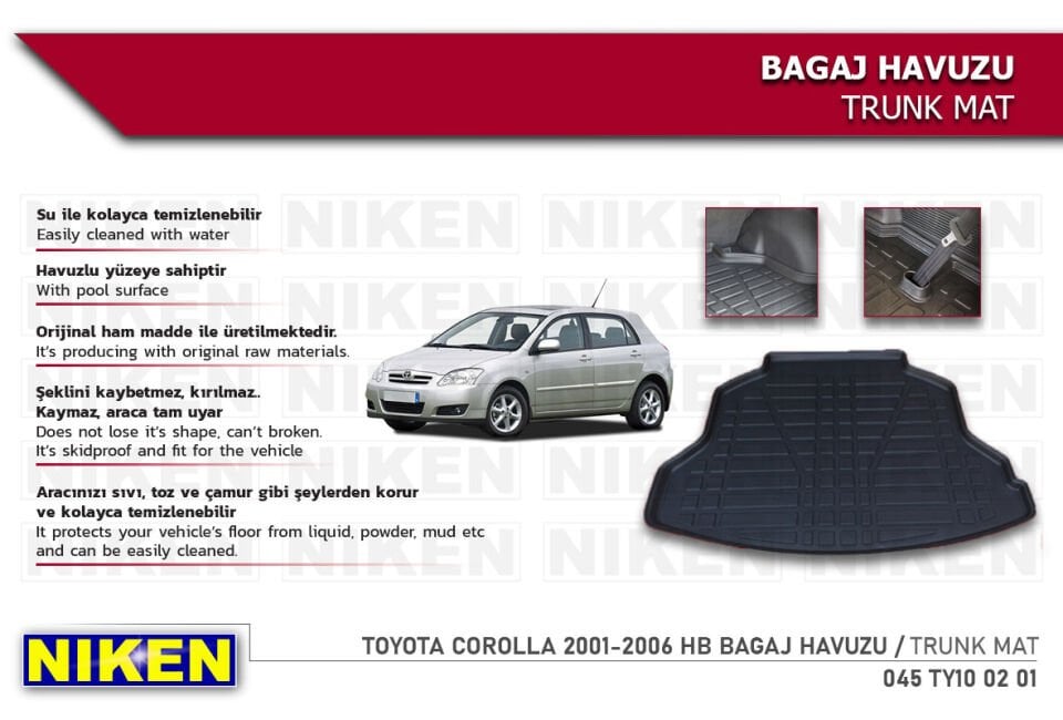 TOYOTA COROLLA 2001-2006 HB BAGAJ HAVUZU