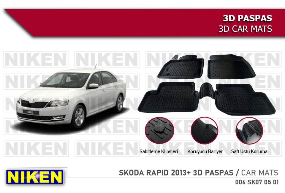SKODA RAPID 2013- 3D PASPAS