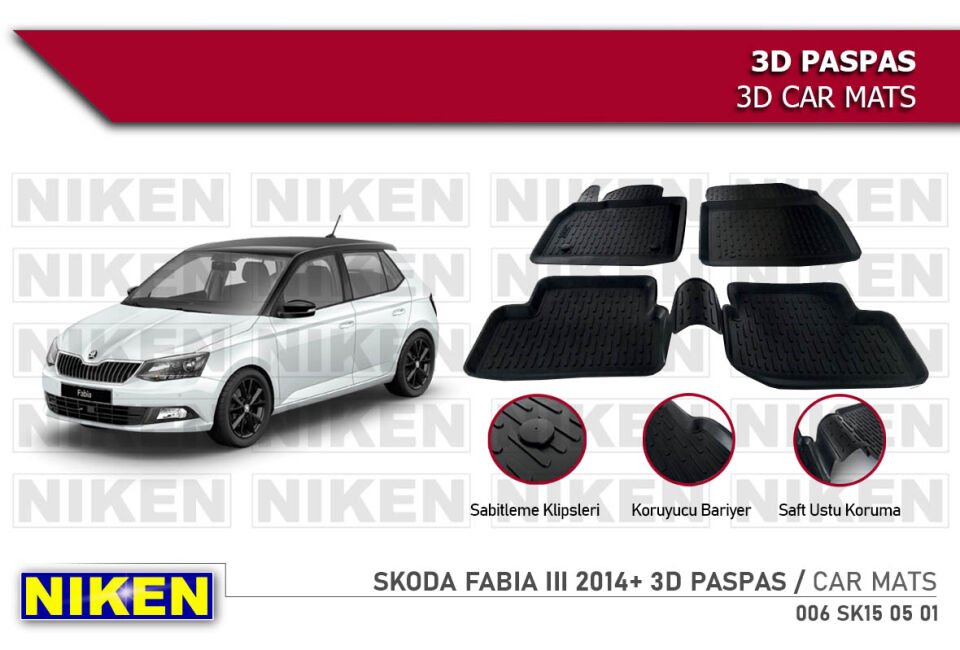 SKODA FABIA III 2014- 3D PASPAS
