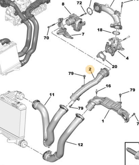 PEUGEOT 3008 II/PARTNER/RIFTER 17- TURBO HORTUMU OE-PSA