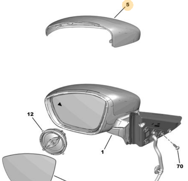 CITROEN YENI OPEL FRONTERA YENI C3 AIRCROSS CC4E 97-00 SAG AYNA KAPAGI OE-PSA