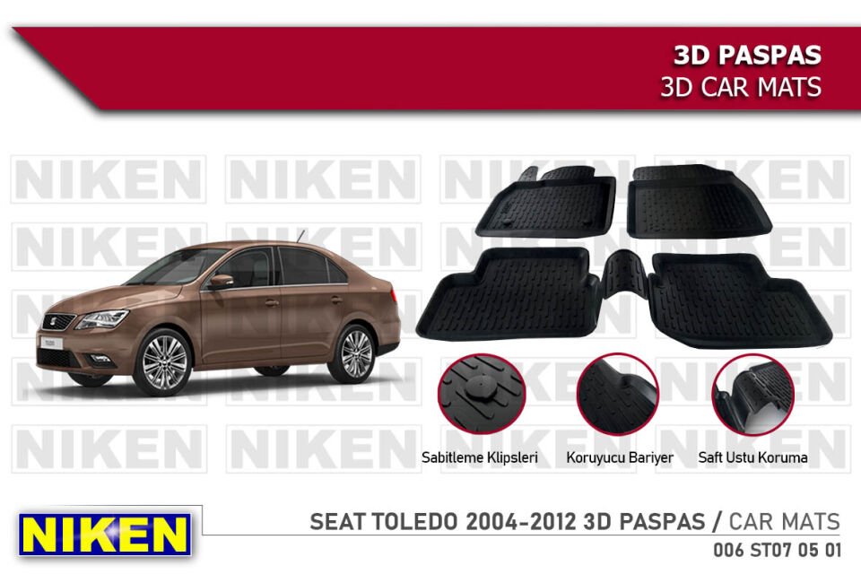 SEAT TOLEDO 2004-2012 3D PASPAS