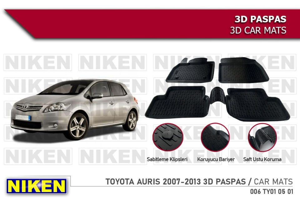 TOYOTA AURIS 2007-2013 3D PASPAS