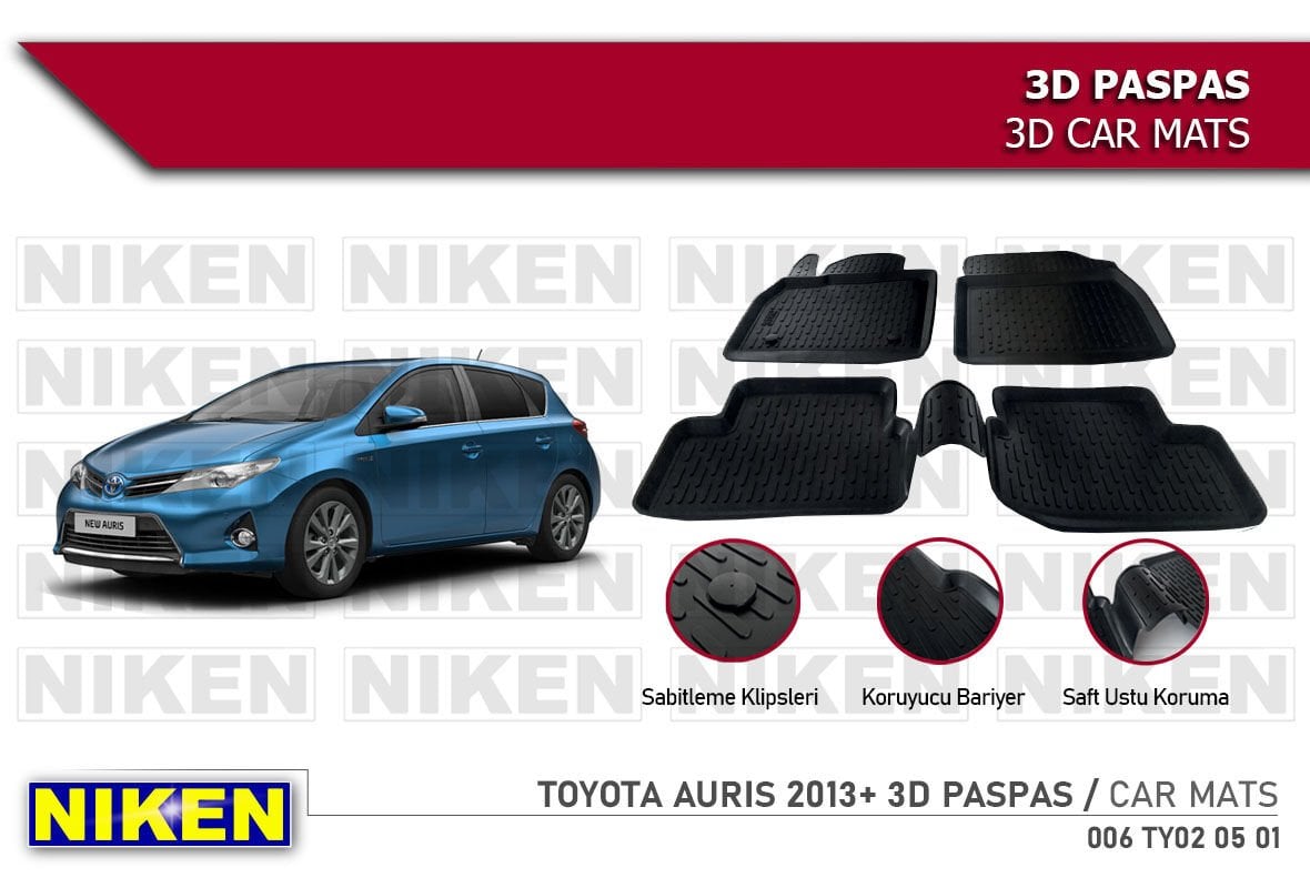 TOYOTA AURIS 2013- 3D PASPAS