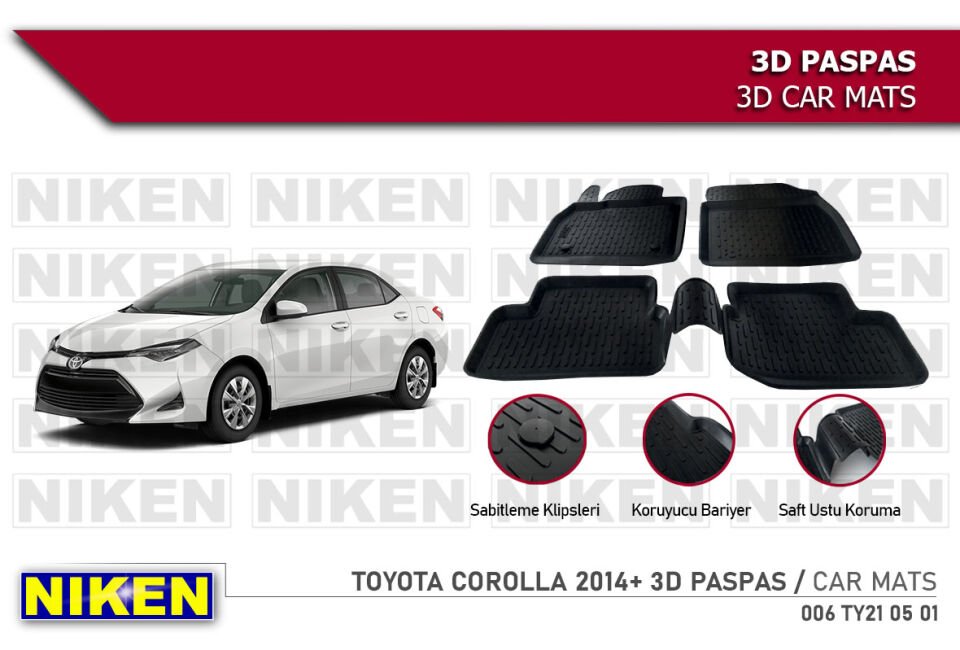 TOYOTA COROLLA 2014- 3D PASPAS