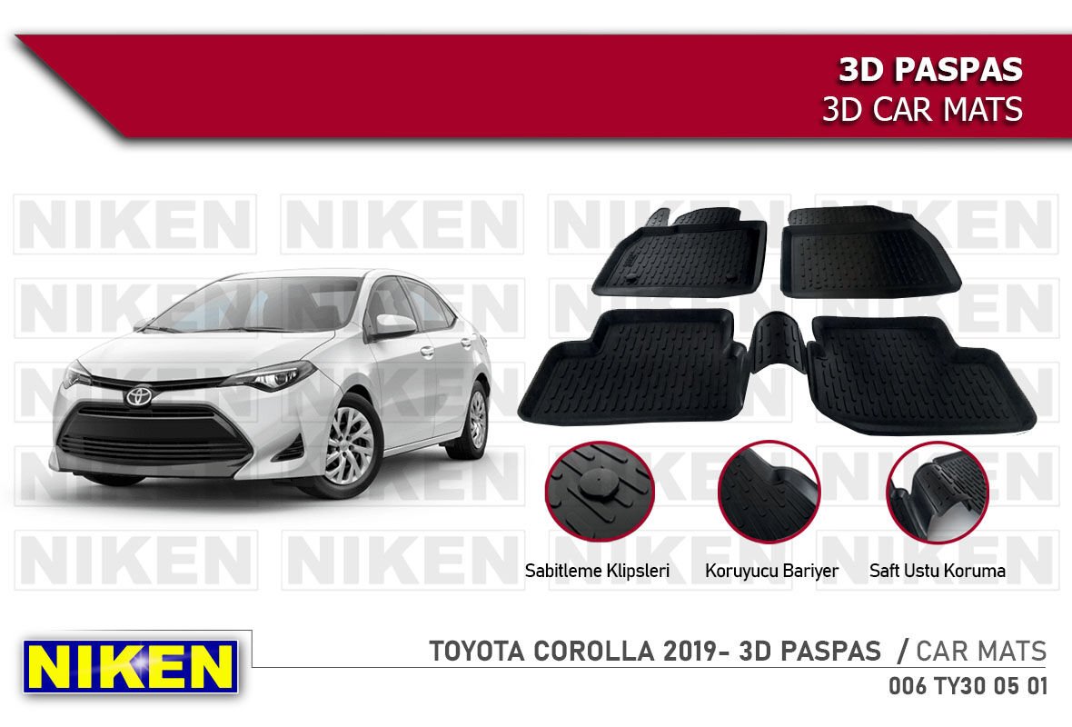 TOYOTA COROLLA 2019- 3D PASPAS