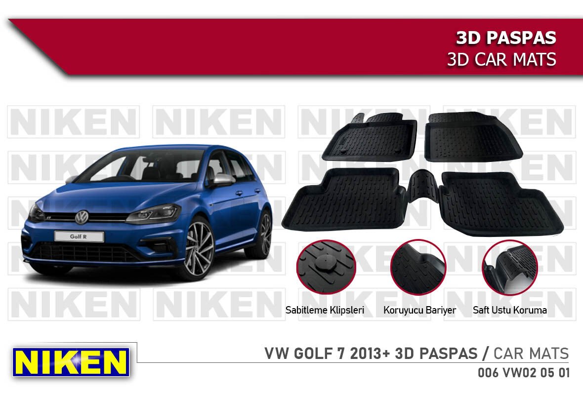 VW GOLF 7 2013- 3D PASPAS