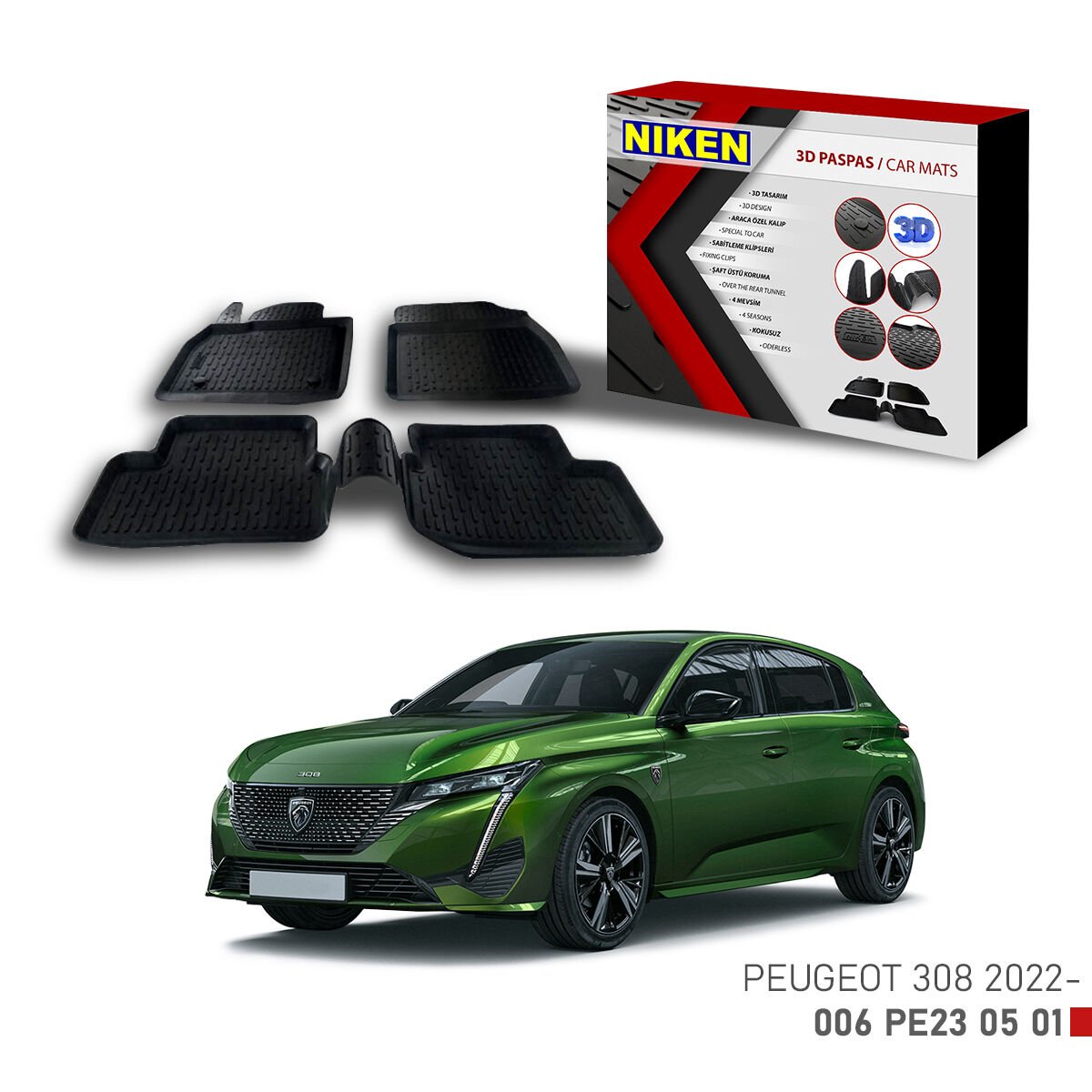 PEUGEOT 308 2022- 3D PASPAS