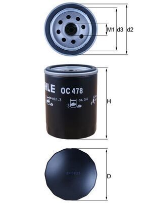 TOYOTA Uyumlu 98-12 YAG FILTRESI 90915-20004 MAHLE