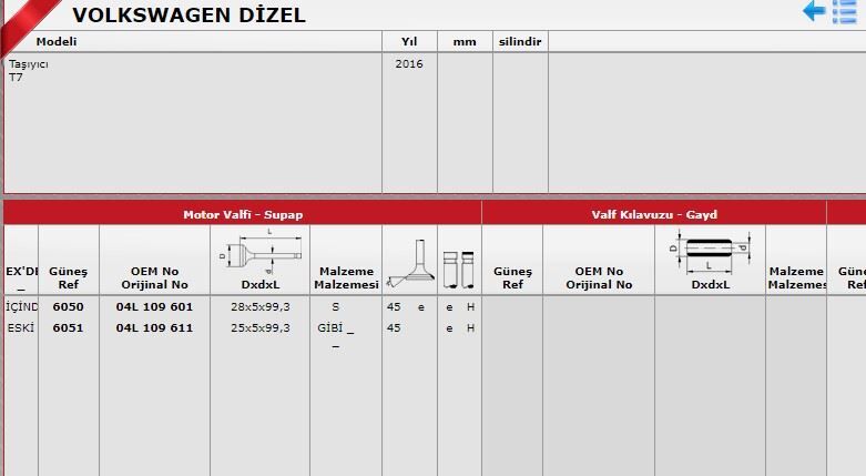 VOLKSWAGEN T6-CRAFTER-MAN TGE 16- SUPAP TAKIMI 04L109601H GUNES