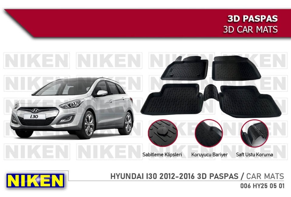 HYUNDAI I30 2012-2016 3D PASPAS