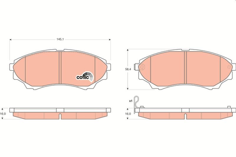 FORD RANGER/B2500 02-06/BT 50 02-12 FREN BALATASI ÖN 3M35 2001 BA TRW