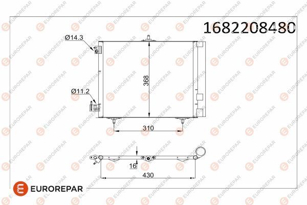 PEUGEOT 207/208/2008/C3/DS3 07- KLIMA RADYATOR 96530359/E163362 EUROREPAR