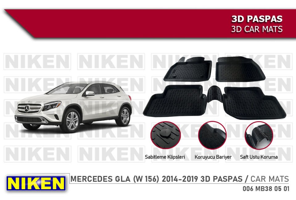 MERCEDES (W 156) GLA 2014-2019 3D PASPAS