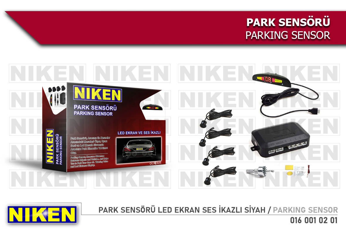 PARK SENSÖRÜ LED EKRAN SES İKAZLI SİYAH
