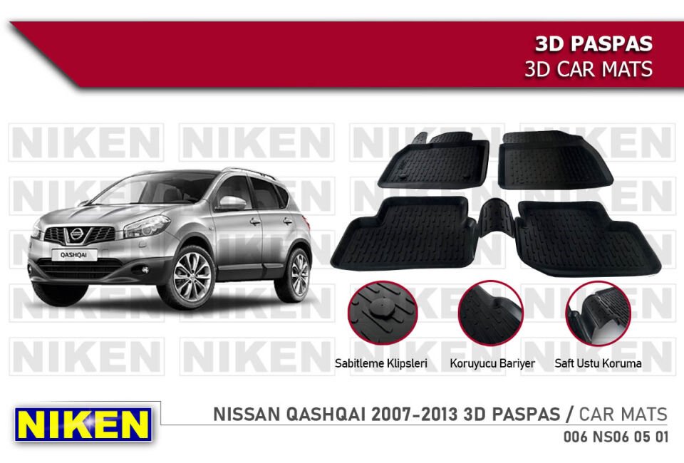 NISSAN QASHQAI 2007-2013 3D PASPAS
