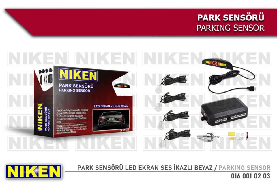 PARK SENSÖRÜ LED EKRAN SES İKAZLI BEYAZ
