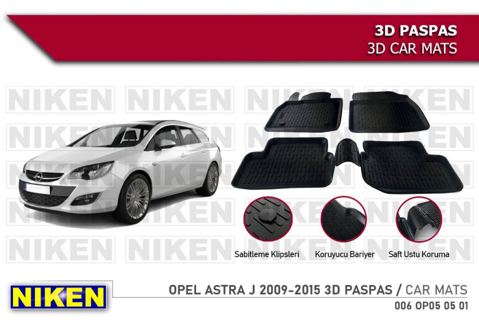 OPEL ASTRA J 2009-2015 3D PASPAS