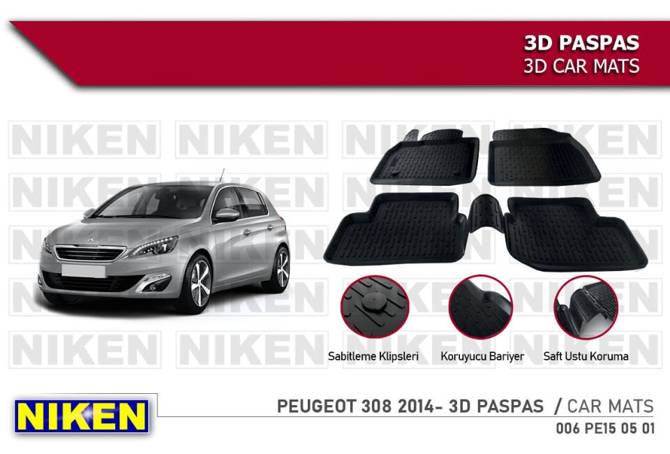 PEUGEOT 308 2014- 3D PASPAS