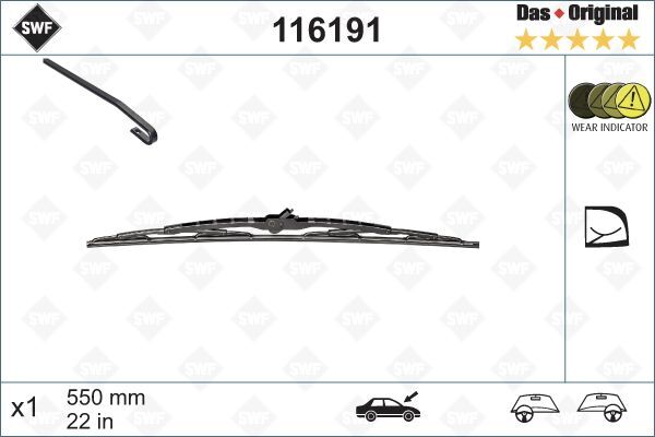MERCEDES-BENZ W203 00-04 SILECEK SÜPÜRGESI ÖN SAG A2038200145 VALEO