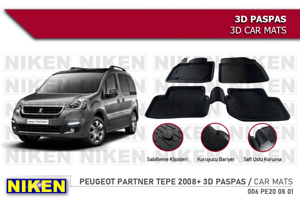PEUGEOT PARTNER TEPE 2008- 3D PASPAS