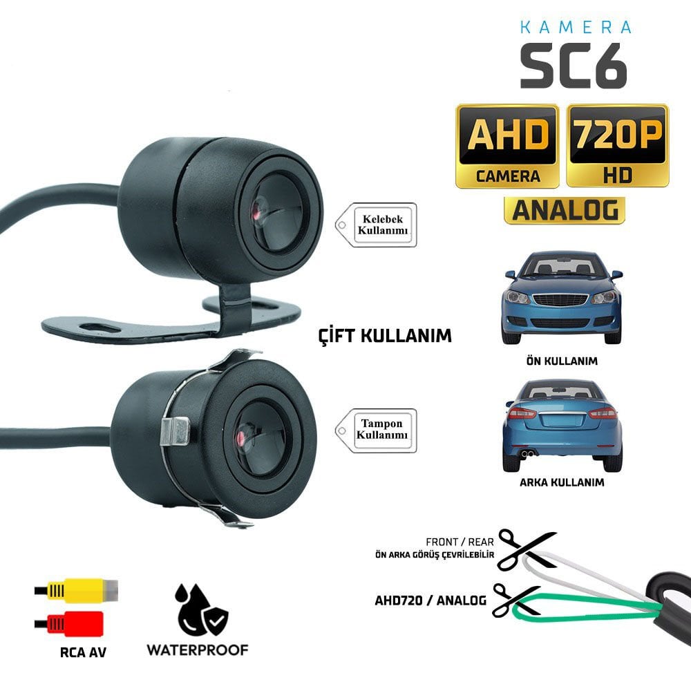 GERİ VİTES KAMERASI GECE GÖRÜŞLÜ AHD 720P SC-6