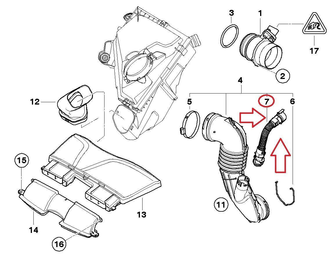 BMW E81-E82-E87-E88-E90-E91-E92-E93-F30-F31-F34-F32-F33-F36-E60-E61-F06-F07-F10-F11-F12-F13-F01-F02-X1 E84-X3 E83-X3 F25-X4 F26-X5 E70 LCI-X5 F15-X6 E71-X6 F16 05-18 TEMIZ HAVA BORUSU 13717803842 IOE-BMW