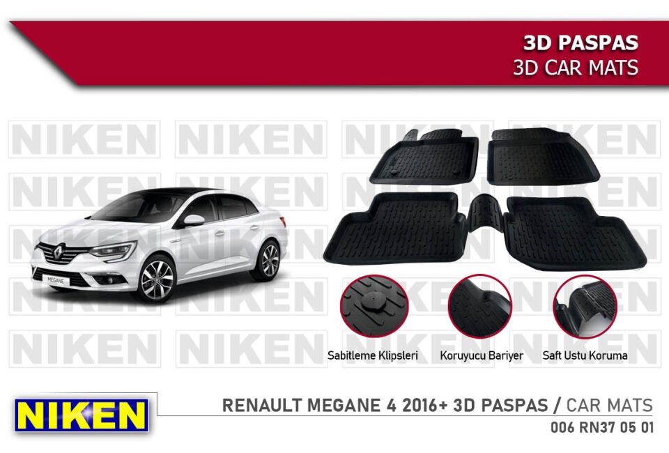 RENAULT MEGANE 4 2016- 3D PASPAS