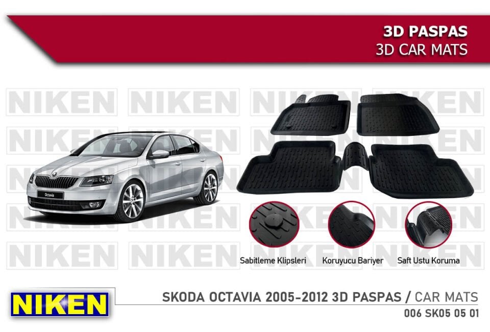 SKODA OCTAVIA 2005-2012 3D PASPAS