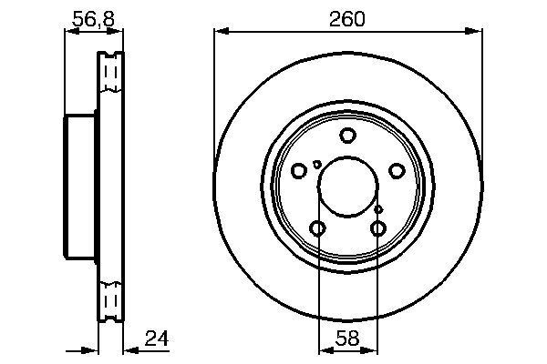 SUBARU IMPREZA (GC) : IMPREZA (GD) 1.5 vb. 93-00 FREN DISKI ÖN 26310-AA032 BOSCH 2'li Paket