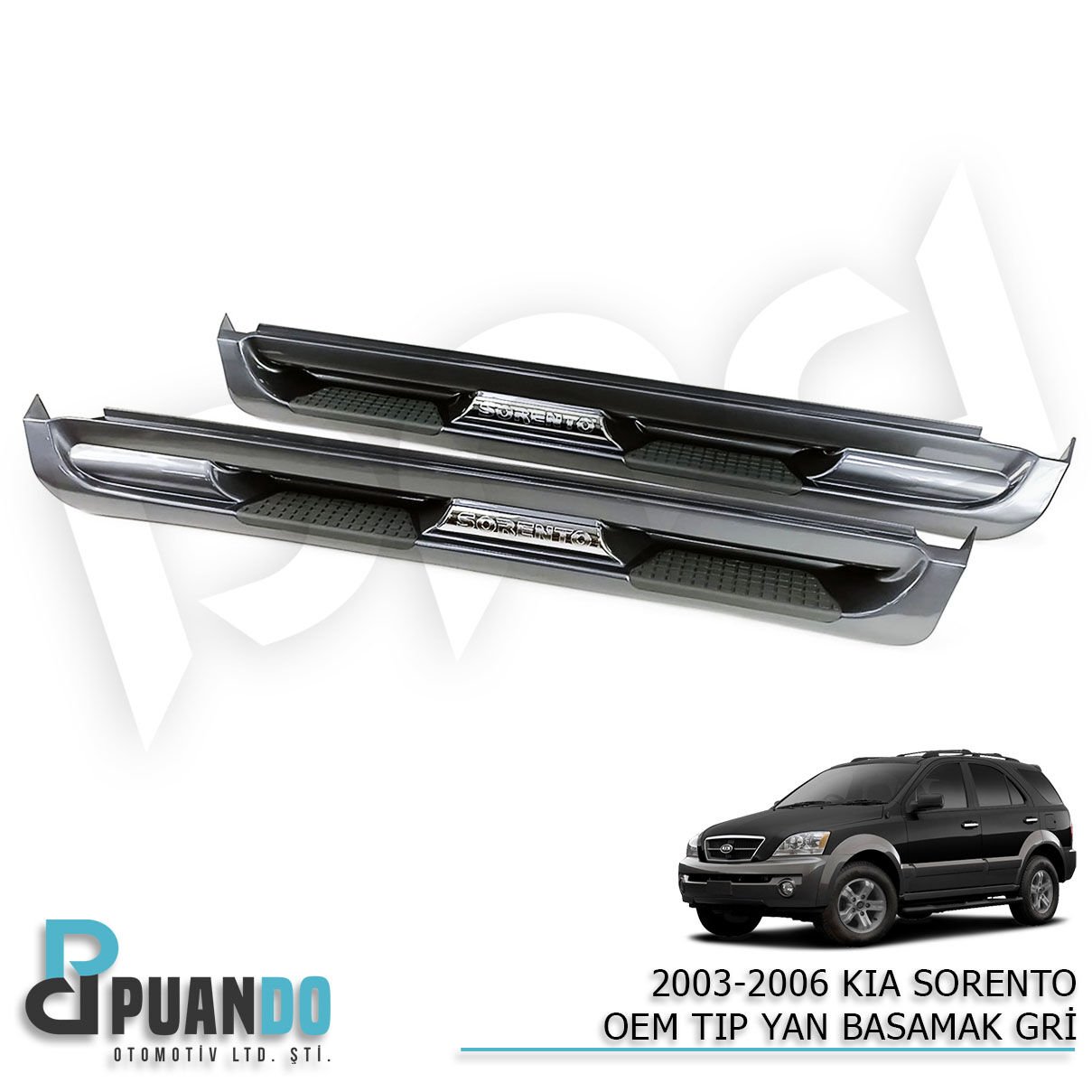 2003-2006 KIA SORENTO OEM TIP YAN BASAMAK GRI