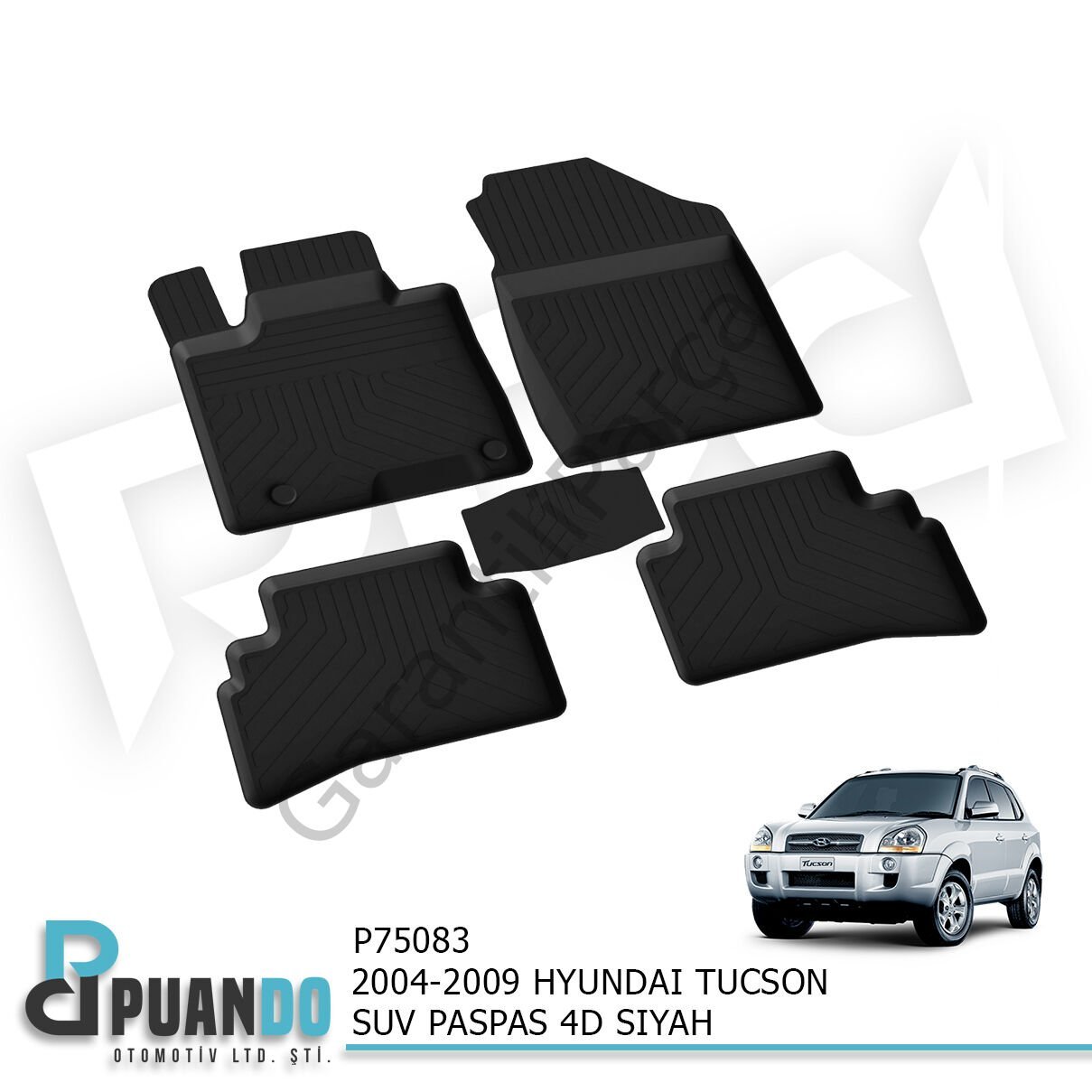 2004-2009 HYUNDAI TUCSON SUV PASPAS 4D SIYAH