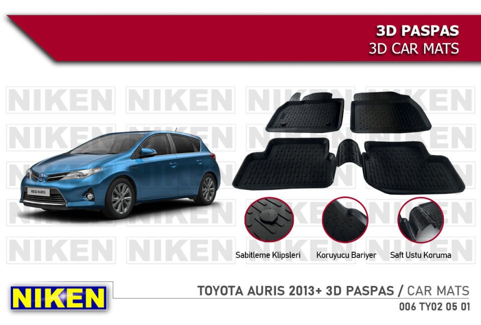 TOYOTA AURIS 2013- 3D PASPAS