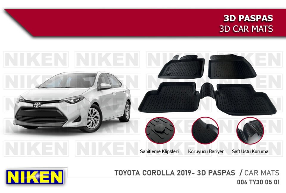 TOYOTA COROLLA 2019- 3D PASPAS