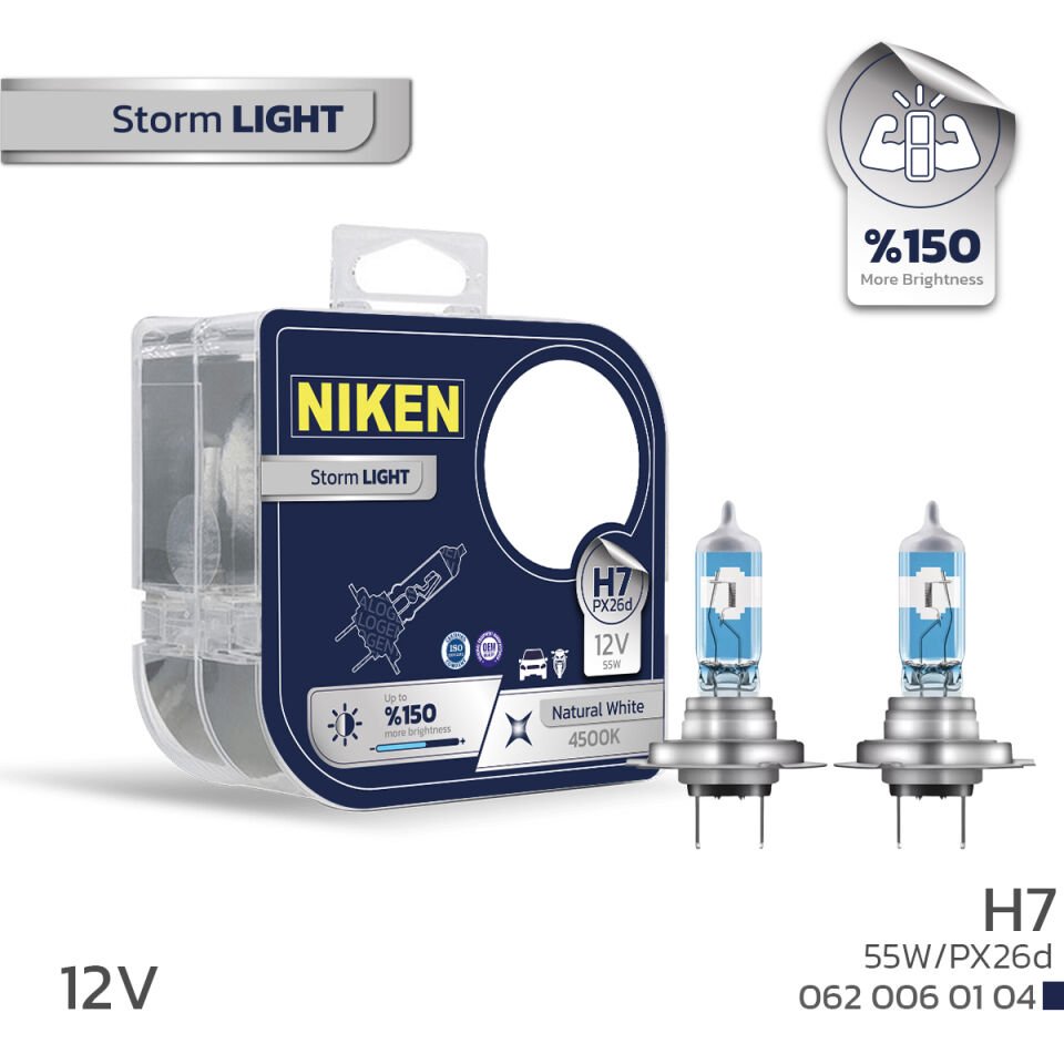 H7 55W STORM LIGHT %150 PX26d 4500K NIKEN