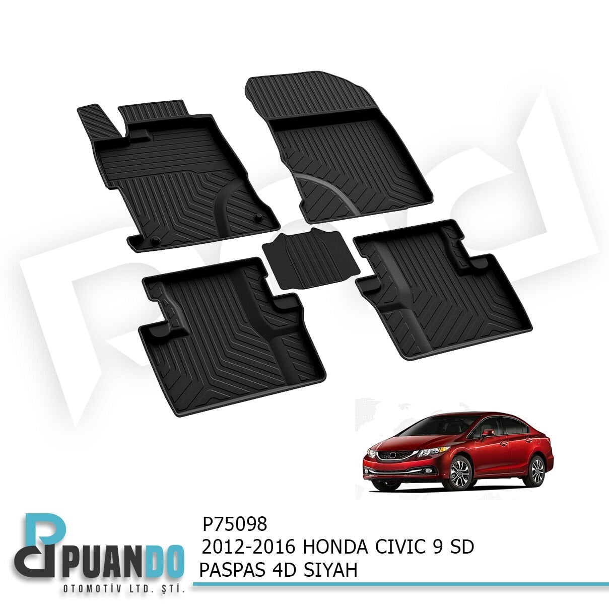 2012-2016 HONDA CIVIC 9 SD PASPAS 4D SIYAH