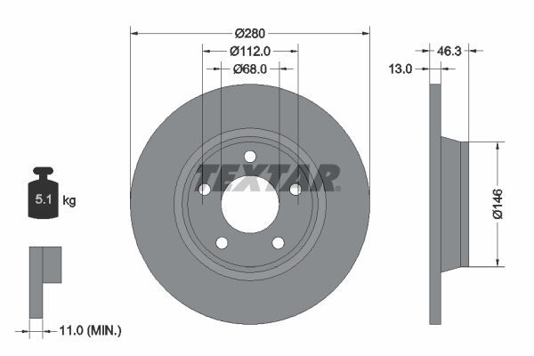 AUDI A4 94-00 FREN DISKI ÖN 8D0615301A TEXTAR 2'li Paket