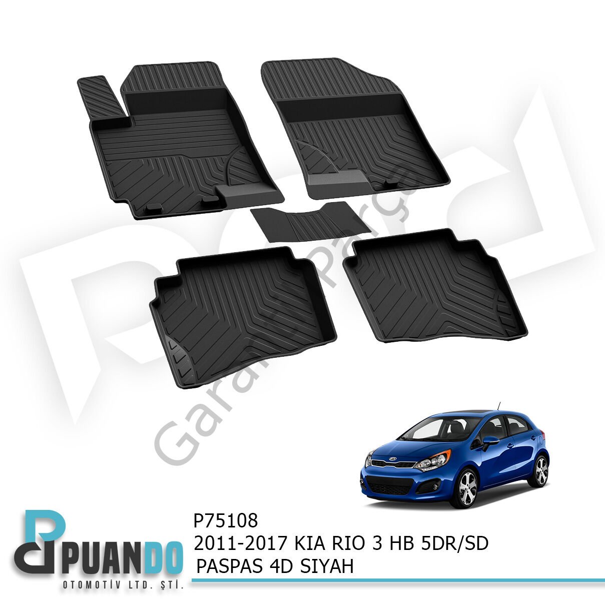 2011-2017 KIA RIO 3 HB 5KP/SD PASPAS 4D SIYAH