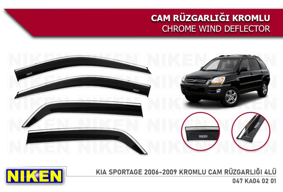 KIA SPORTAGE 2010-2015 KROMLU CAM RÜZGARLIĞI 4LÜ