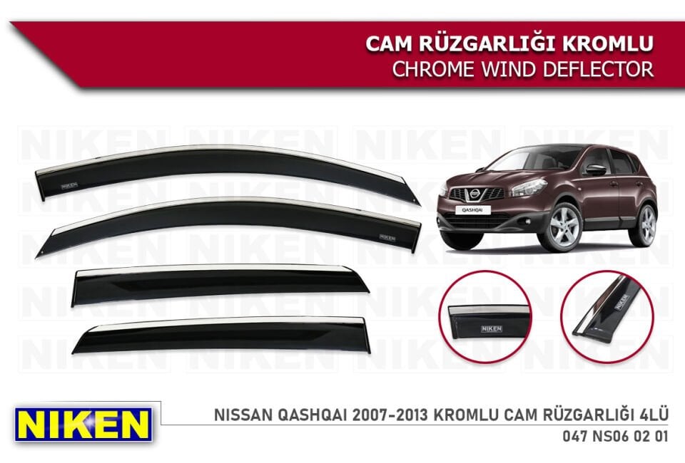 NISSAN QASHQAI 2014- KROMLU CAM RÜZGARLIĞI 4LÜ