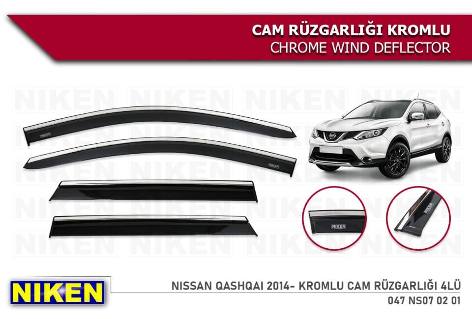 NISSAN X-TRAIL 2014-2022 KROMLU CAM RÜZGARLIĞI 4LÜ