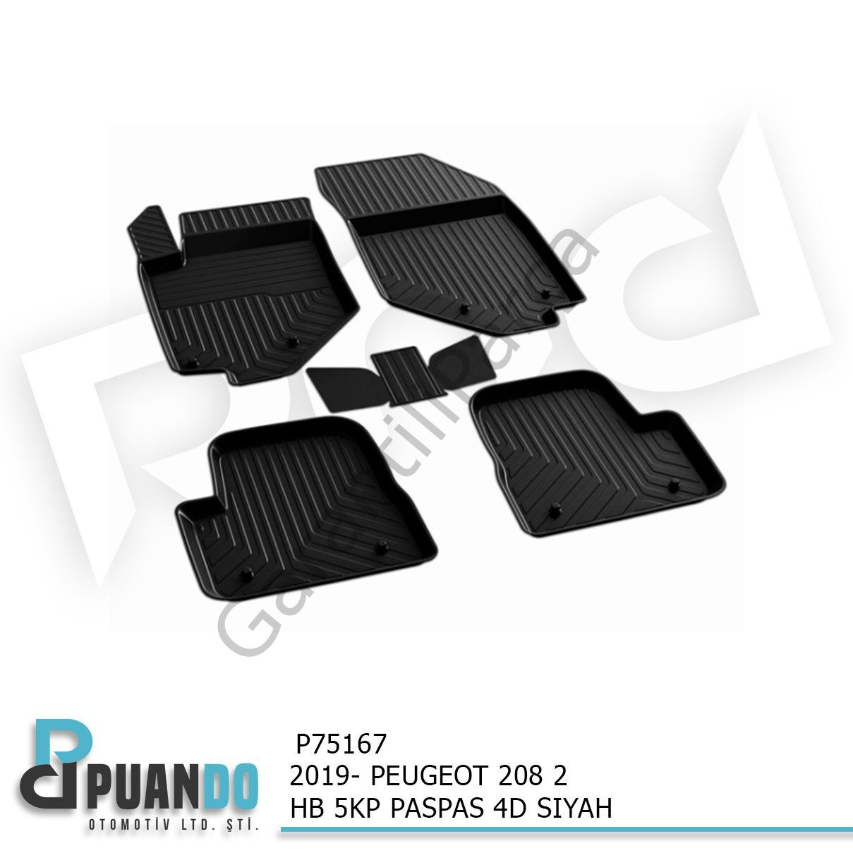 2019- PEUGEOT 208 2 HB 5KP PASPAS 4D SIYAH