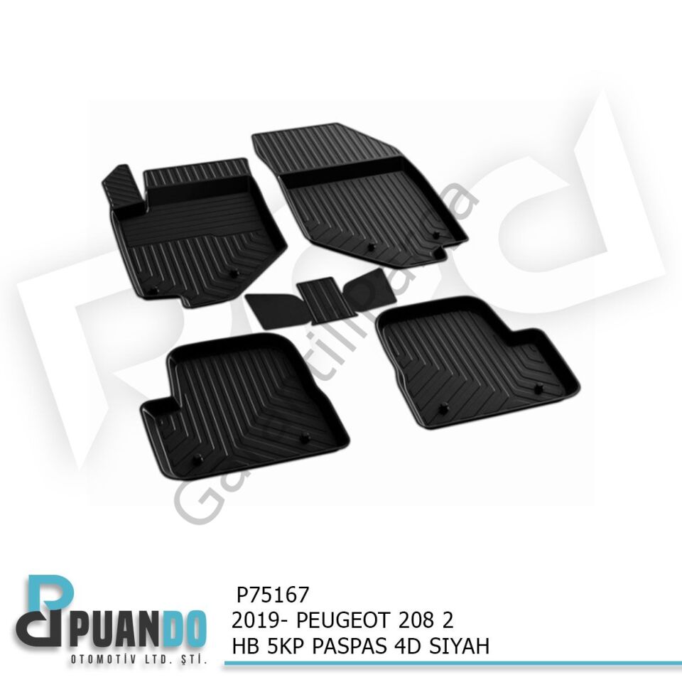 2019- PEUGEOT 208 2 HB 5KP PASPAS 4D SIYAH