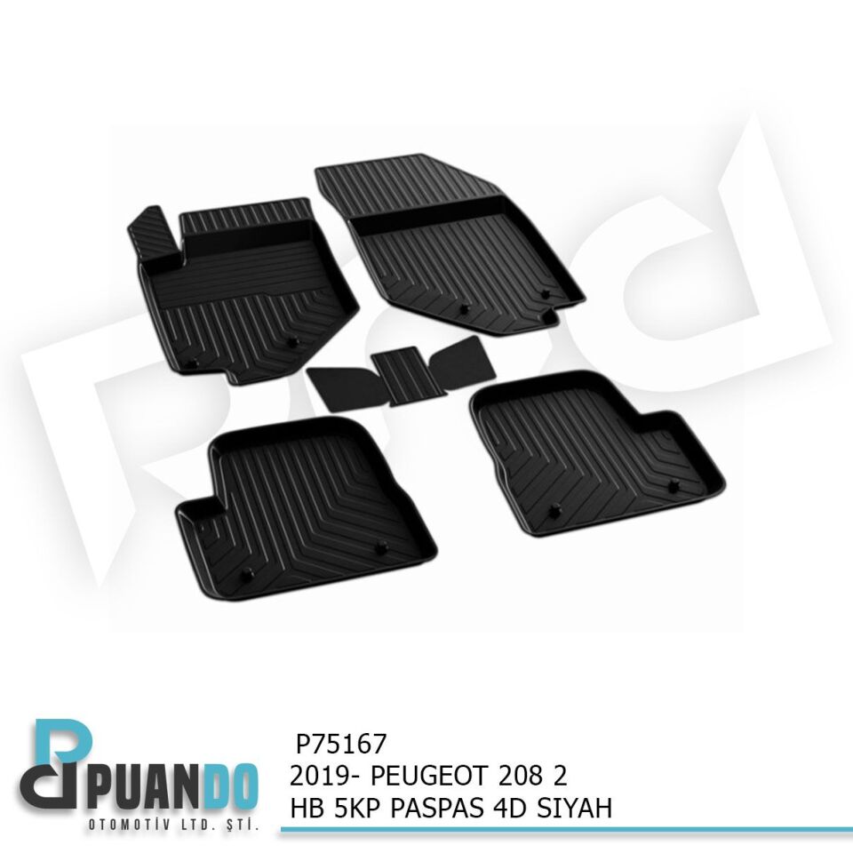 2019- PEUGEOT 208 2 HB 5KP PASPAS 4D SIYAH