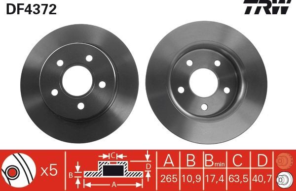 FORD C-MAX/FOCUS 03- FREN DISKI ARKA 9M51 2A315 BB TRW 2'li Paket