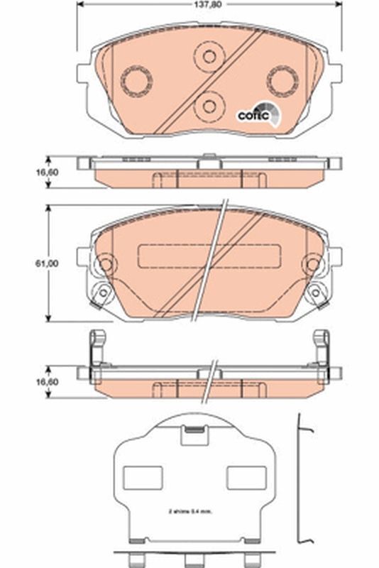 HYUNDAI IX35 vb. 2009- FREN BALATASI ÖN 581012SA50 - 581013ZA10 - 58101B2A60 - 58101D7A50 TRW