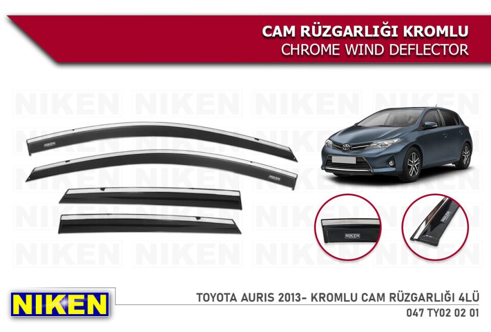 TOYOTA COROLLA 2007-2014 KROMLU CAM RÜZGARLIĞI 4LÜ